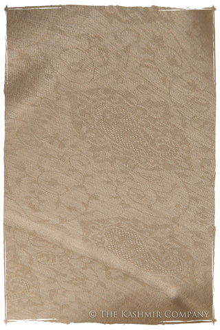 Jacquard Paisley Ivory Cashmere Scarf