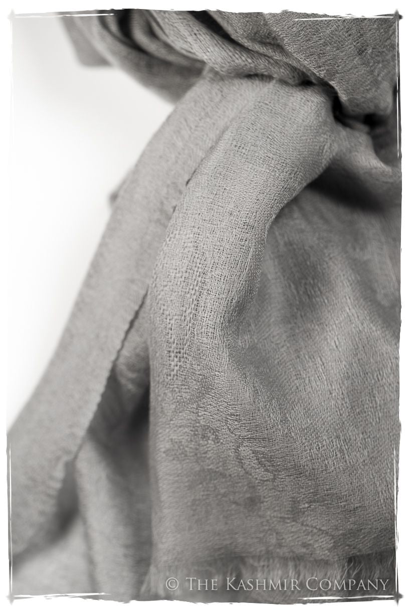 Jacquard Paisley Chateau Gray Cashmere Scarf