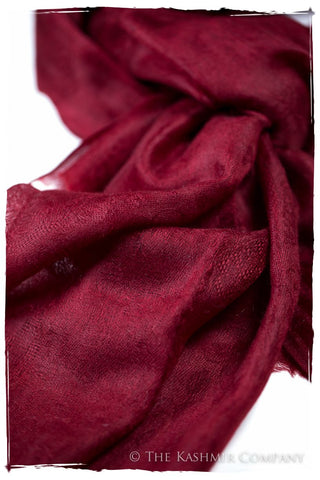 Jacquard Paisley Garnet Cashmere Scarf