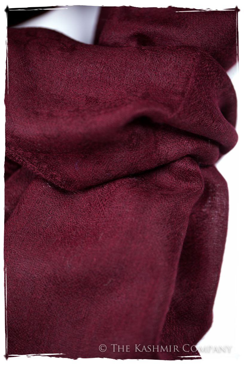 Jacquard Paisley Beaujolais Cashmere Scarf
