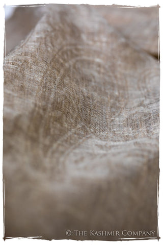 Jacquard Paisley Royale Taupe Soft Cashmere Scarf