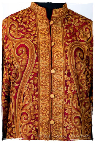 Française Palais d'orient Bordeaux Paisley Silk Jacket