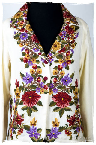 Française Ivorie Georgétte Renoir Wool Short Jacket