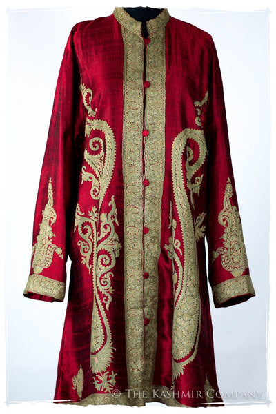 Française Rouge d'orient Royalé Paisley Silk Coat