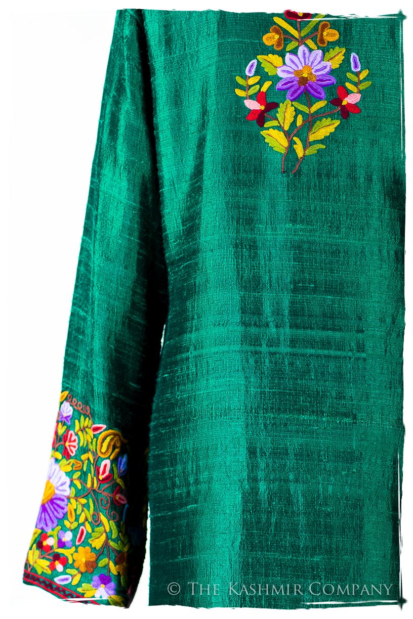 Française Mirabelle Paradis du'vert Renoir Silk Coat
