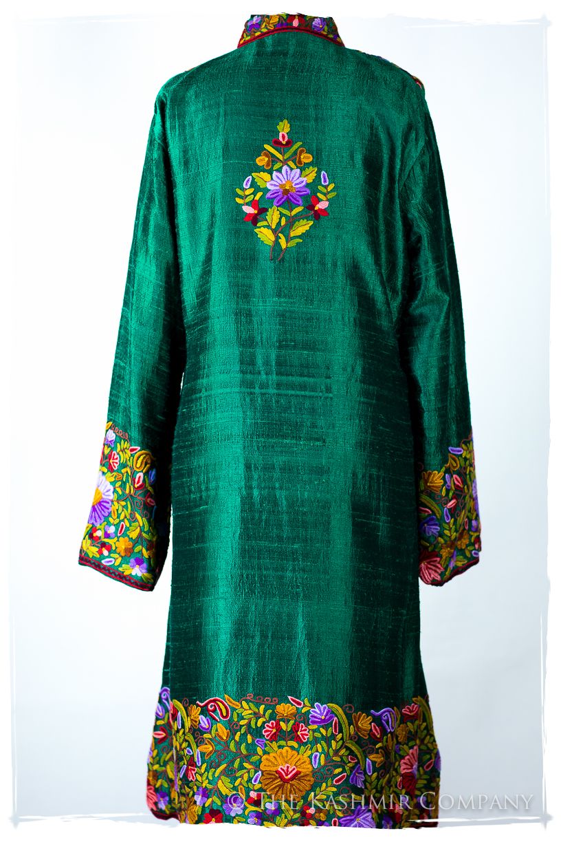 Française Mirabelle Paradis du'vert Renoir Silk Coat