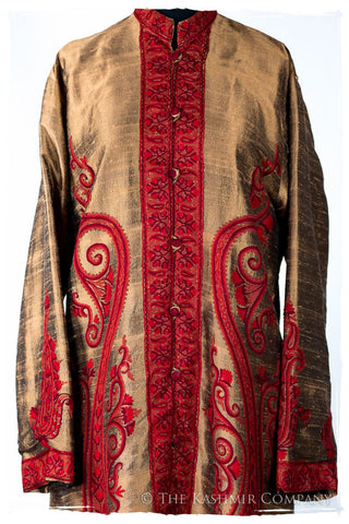 Française Terré Rouge d'orient Royalé Paisley Silk Coat