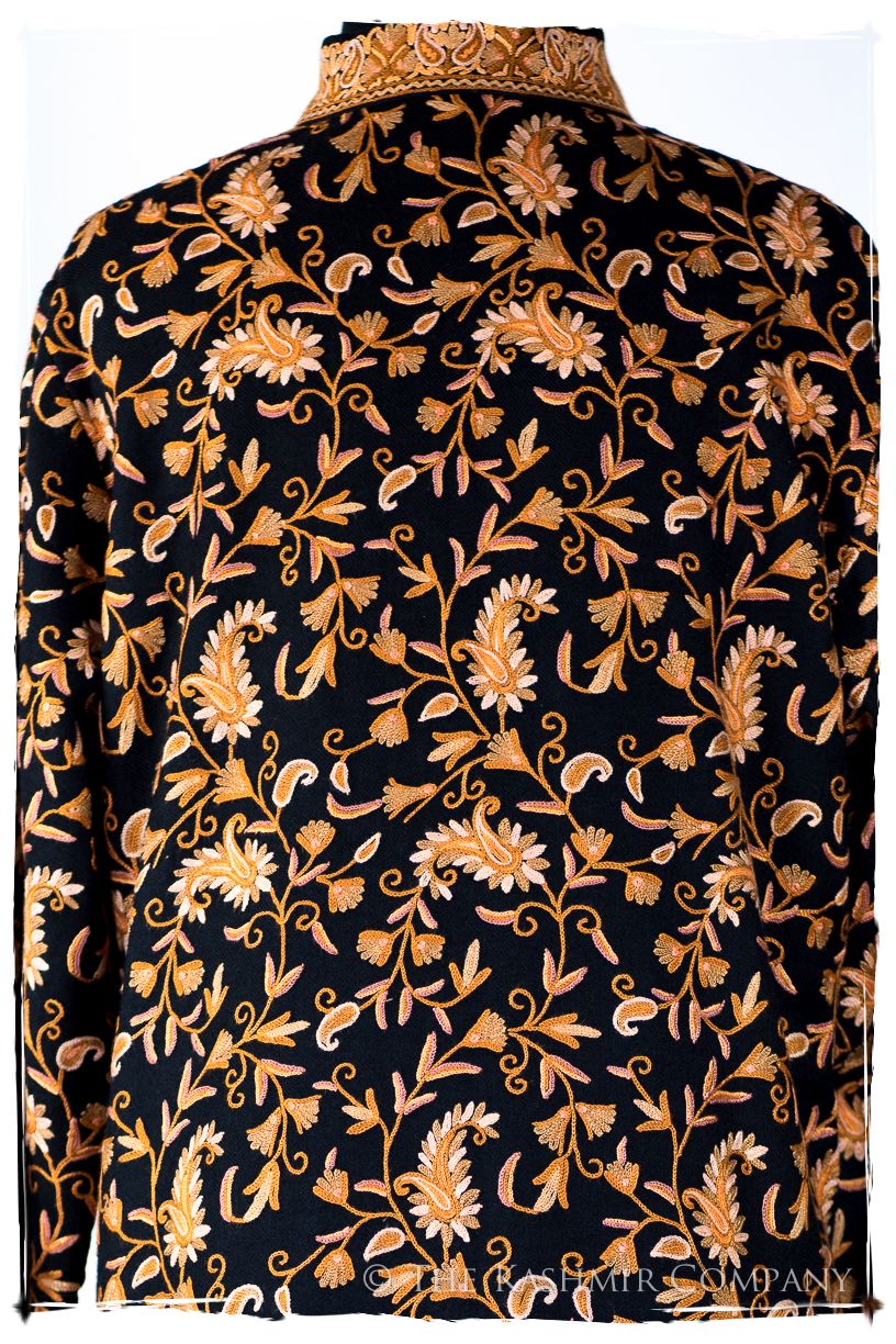 Française Nuances de Terré Paisley Noir Wool Coat
