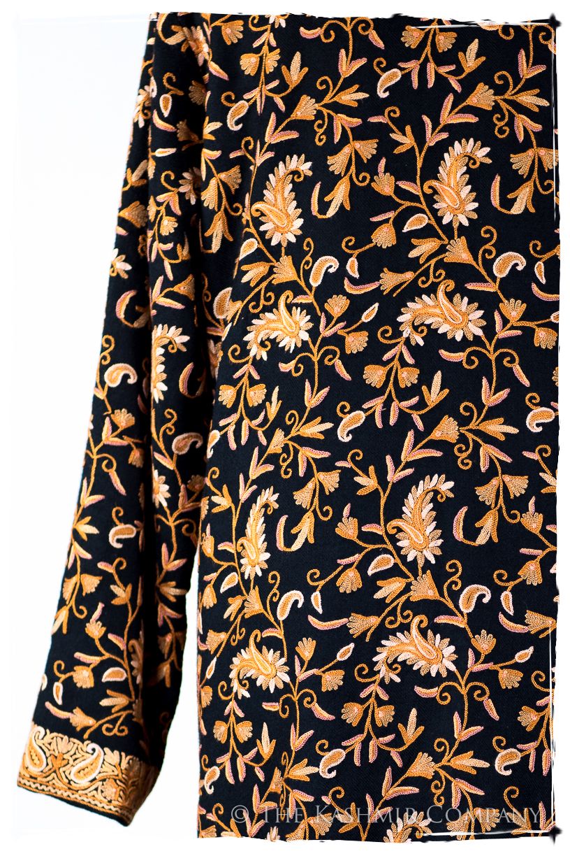 Française Nuances de Terré Paisley Noir Wool Coat