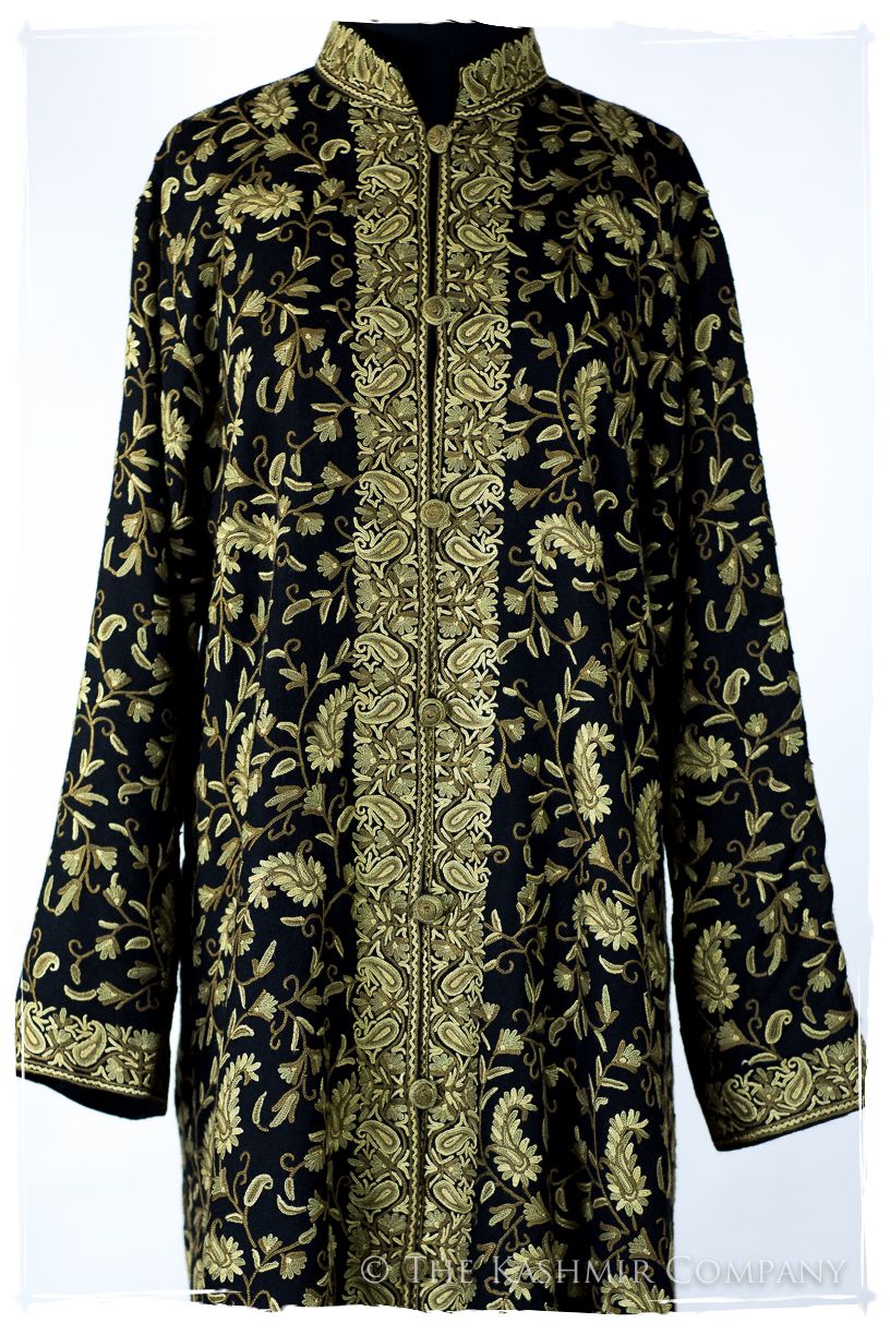 Française Nuances de émeraude Paisley Wool Coat