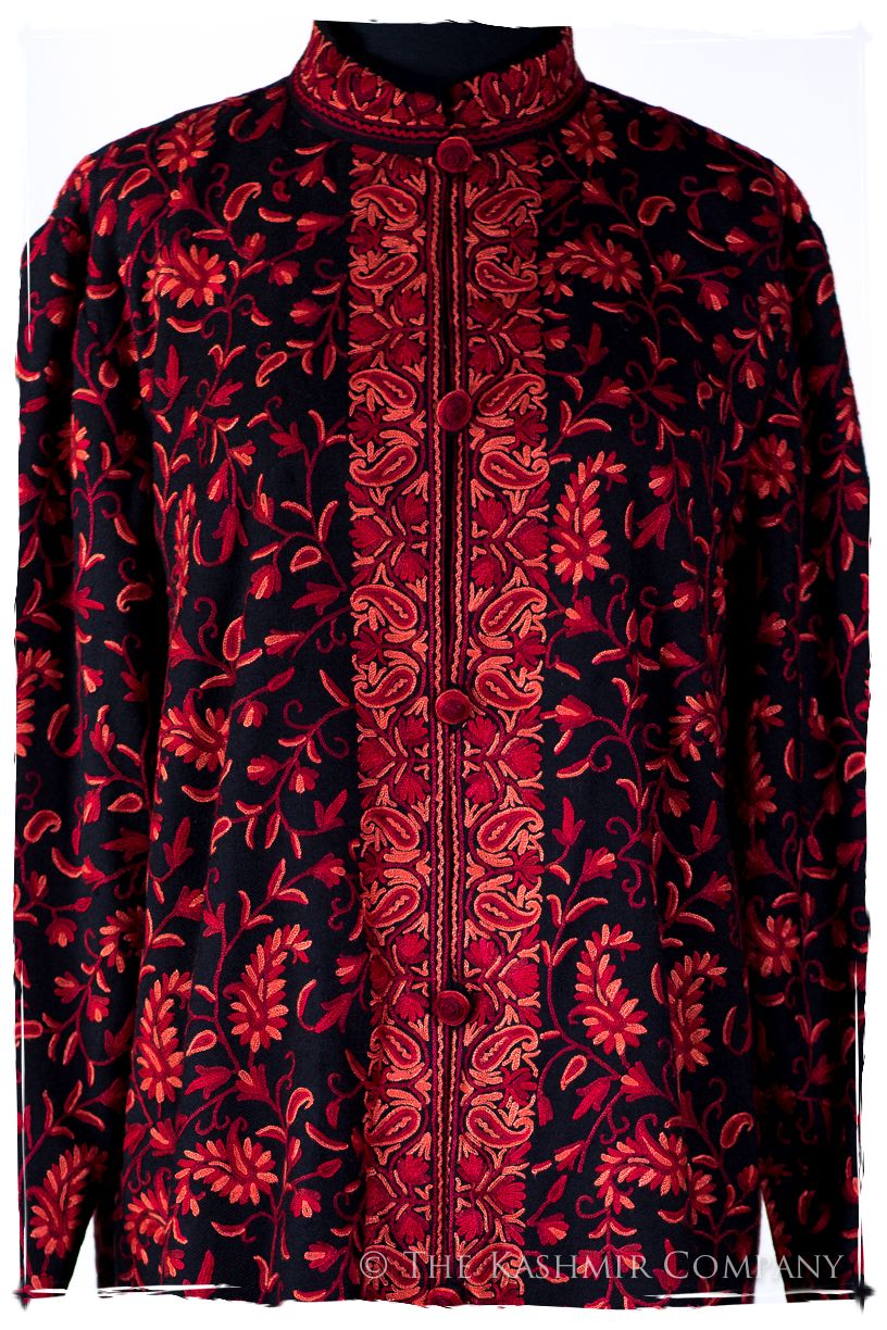 Française Nuances de Rougé Paisley Wool Coat