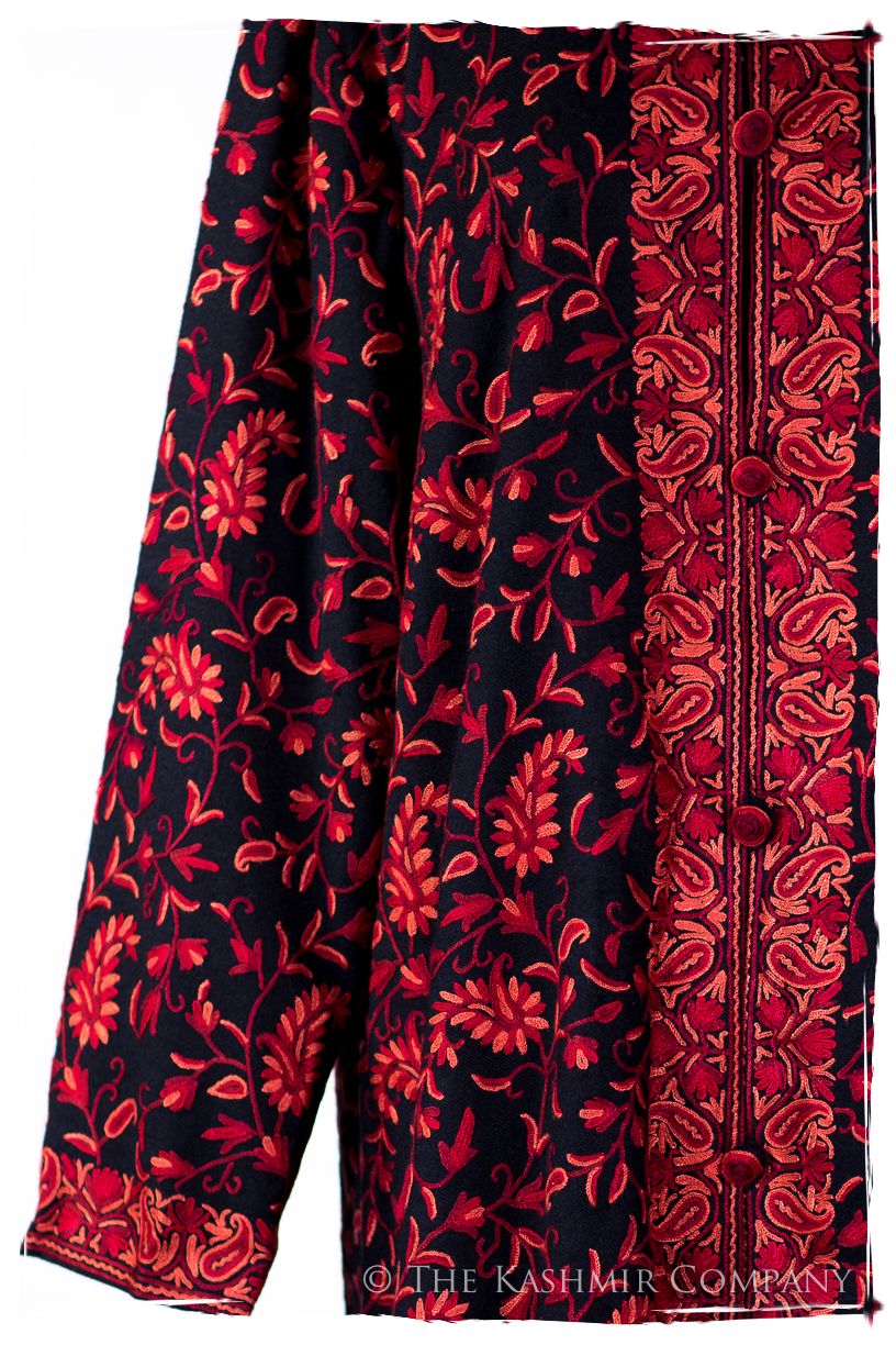 Française Nuances de Rougé Paisley Wool Coat