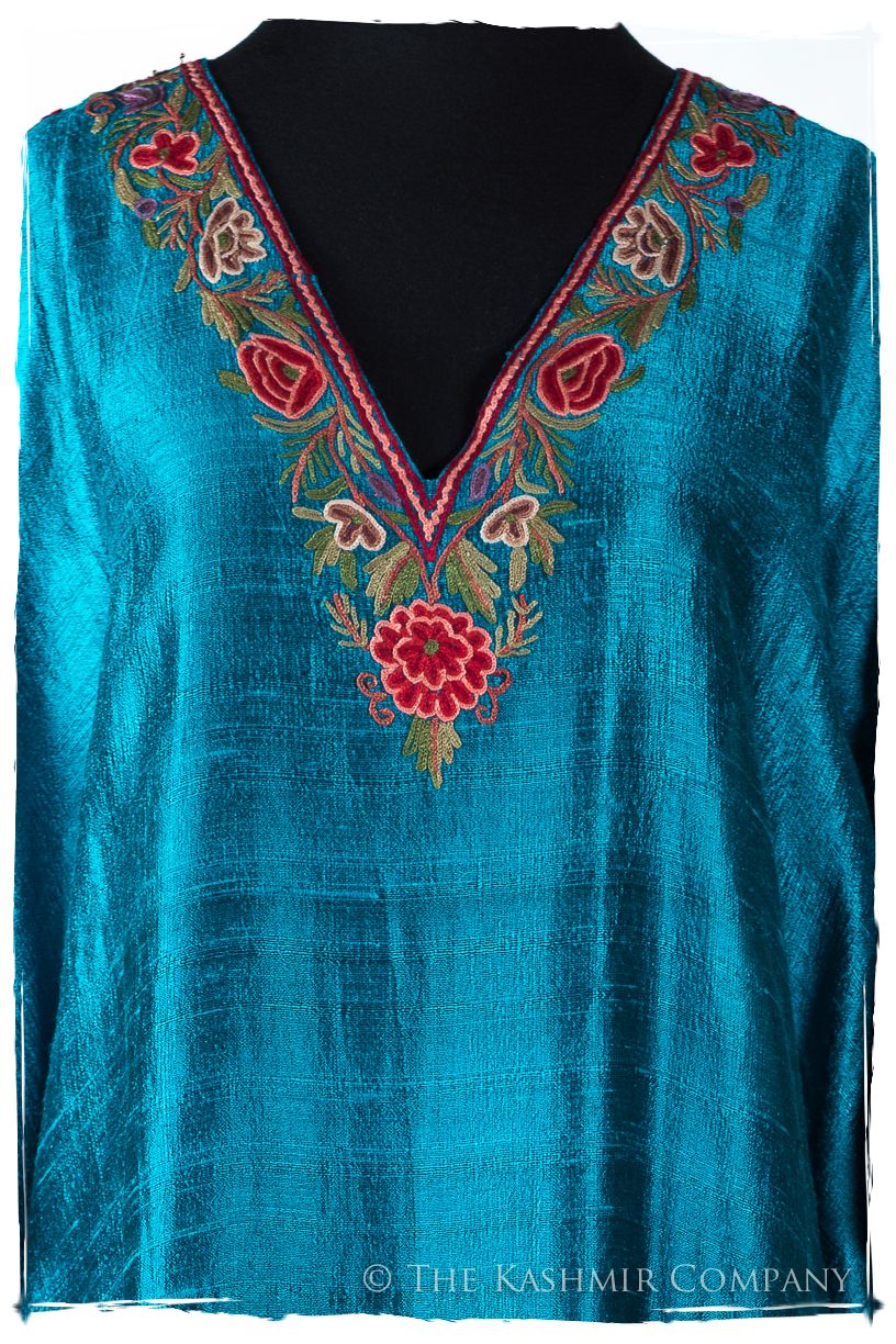 Française Amoureuse de Caroline Ocean Silk Robe