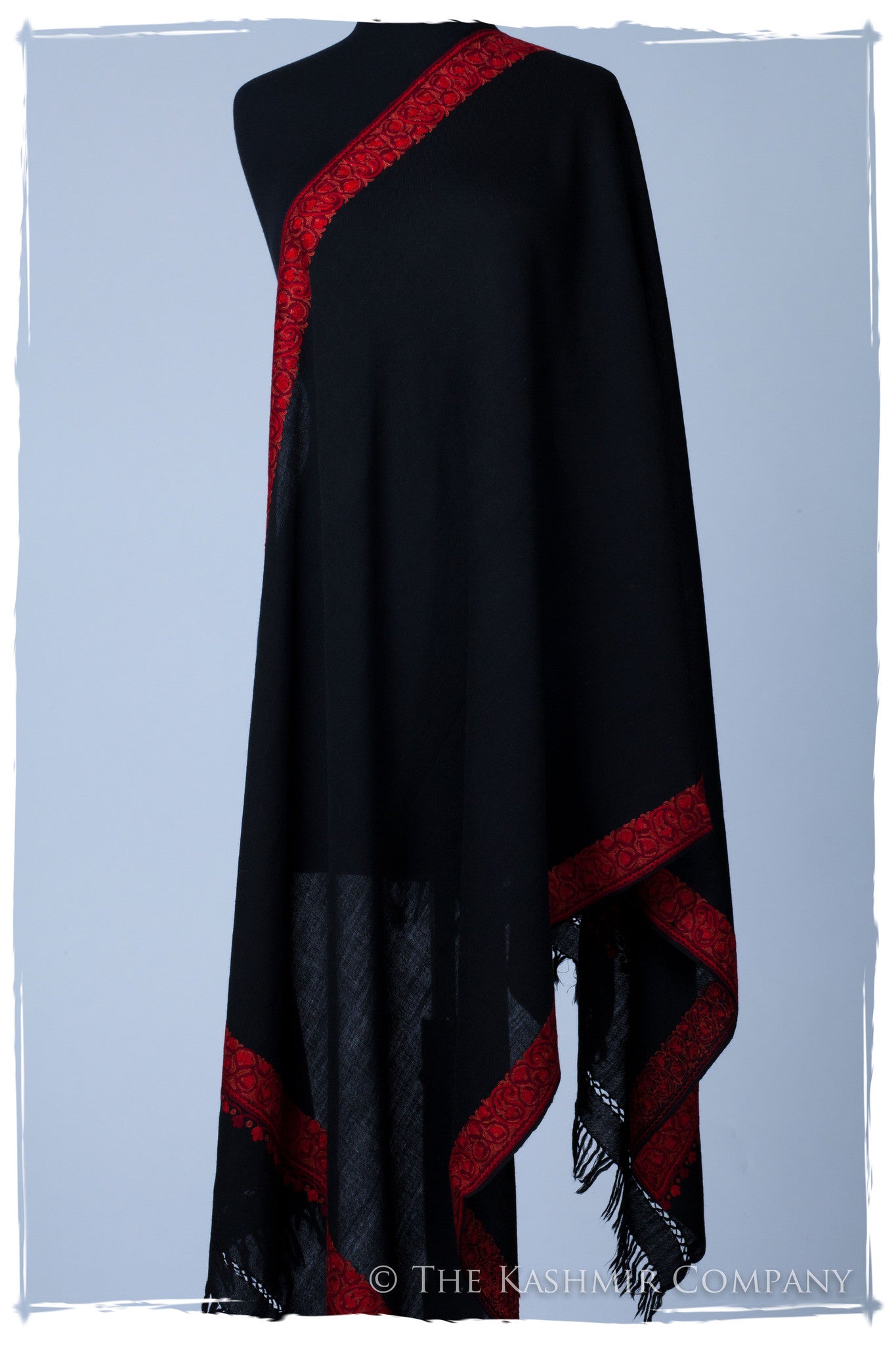 Rouge de Paisley Frontière Noir Mascarade Shawl
