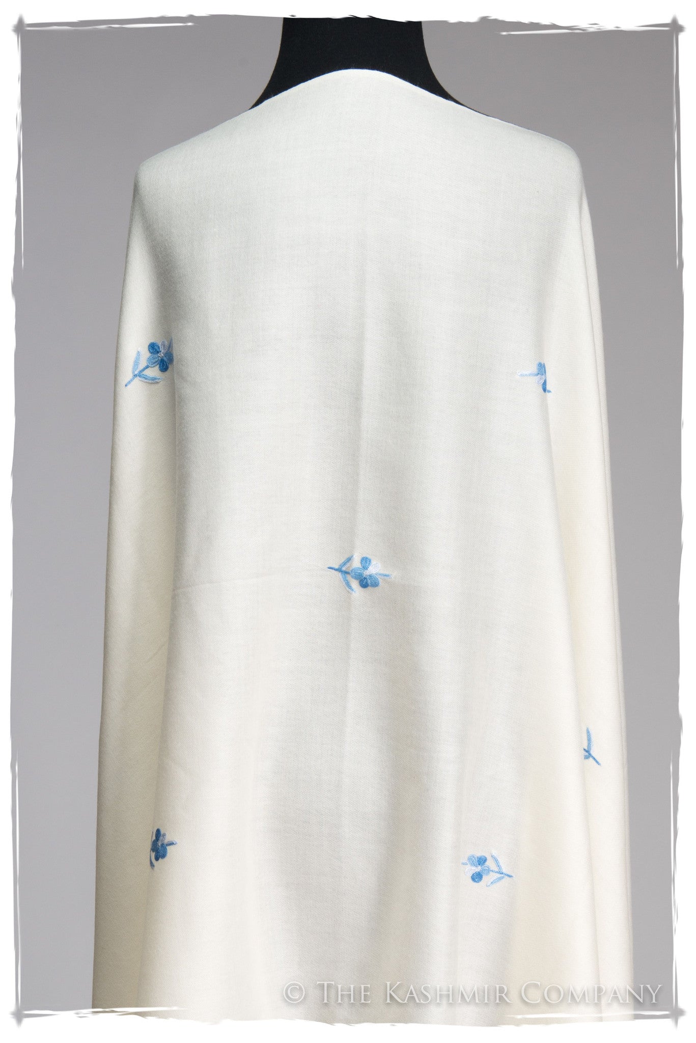 Fleur bleue de Glace Ivoire à la Frontière Shawl