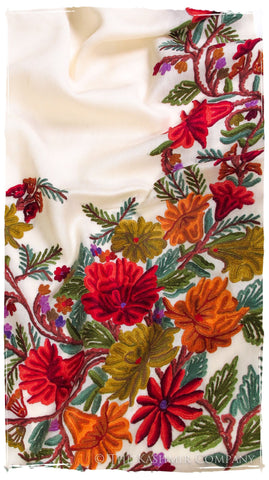 Frontière Jardin Rouge D'ivoire Mascarade Shawl