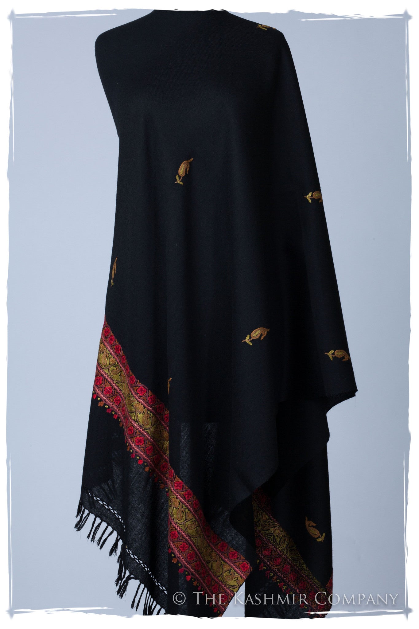 Trois Frontières Noir Rouge Jardin Gift Shawl