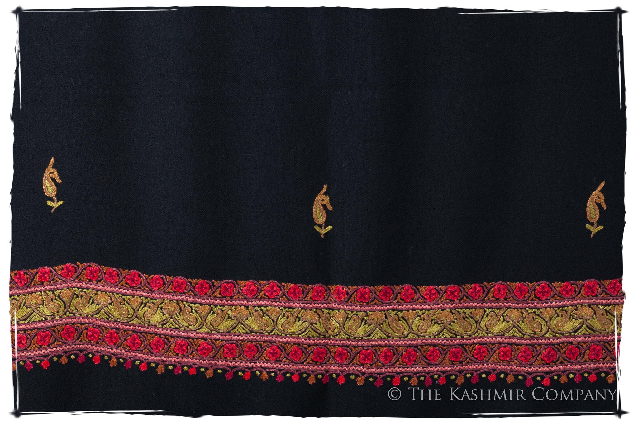 Trois Frontières Noir Rouge Jardin Gift Shawl