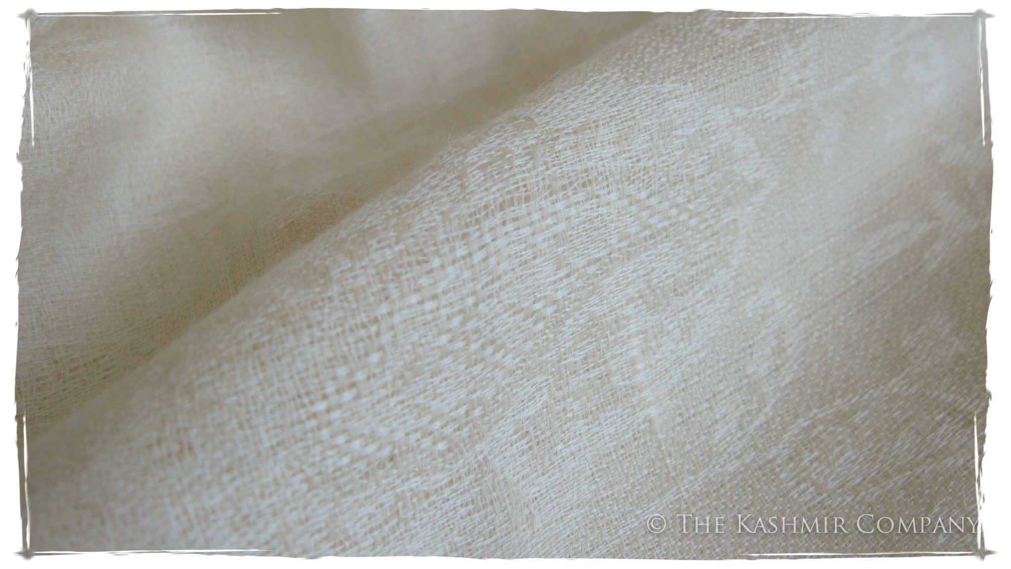 The Snowcapped Ivory Cashmere Scarf