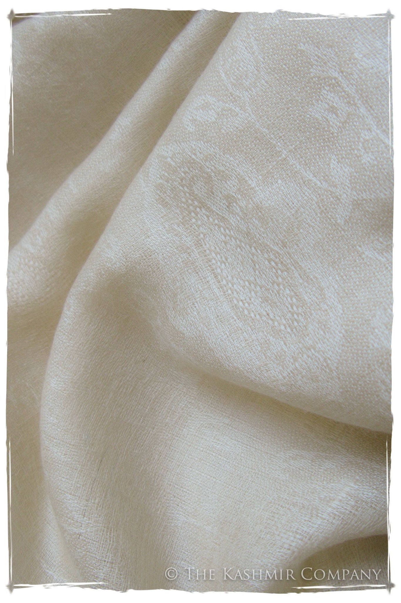 The Snowcapped Ivory Cashmere Scarf