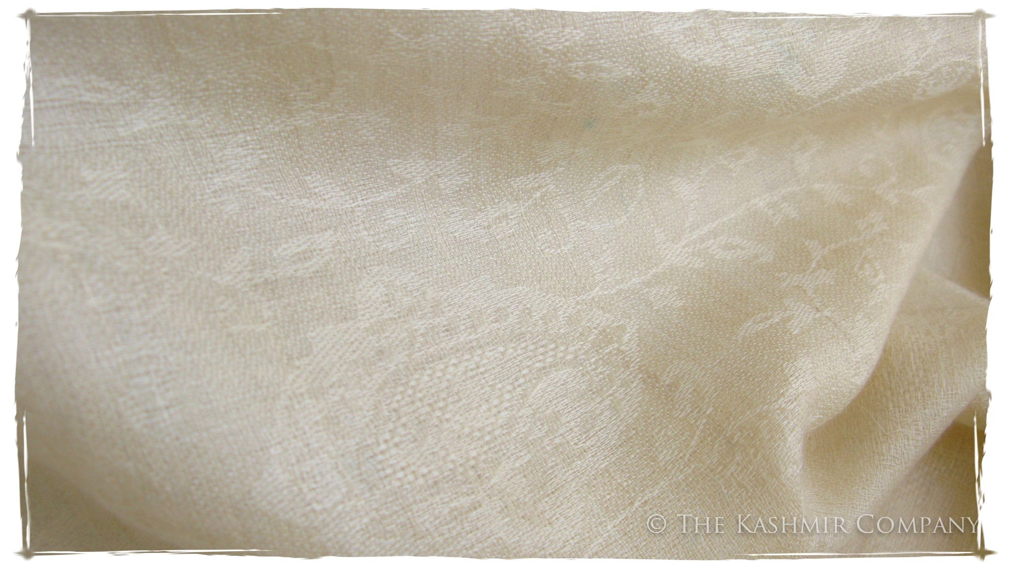 The Snowcapped Ivory Cashmere Scarf