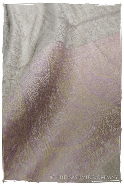 Jacquard Frontiere Lilac Taupe Cashmere Scarf