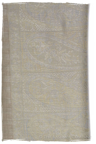 Jacquard Frontiere Silver Taupe Cashmere Scarf