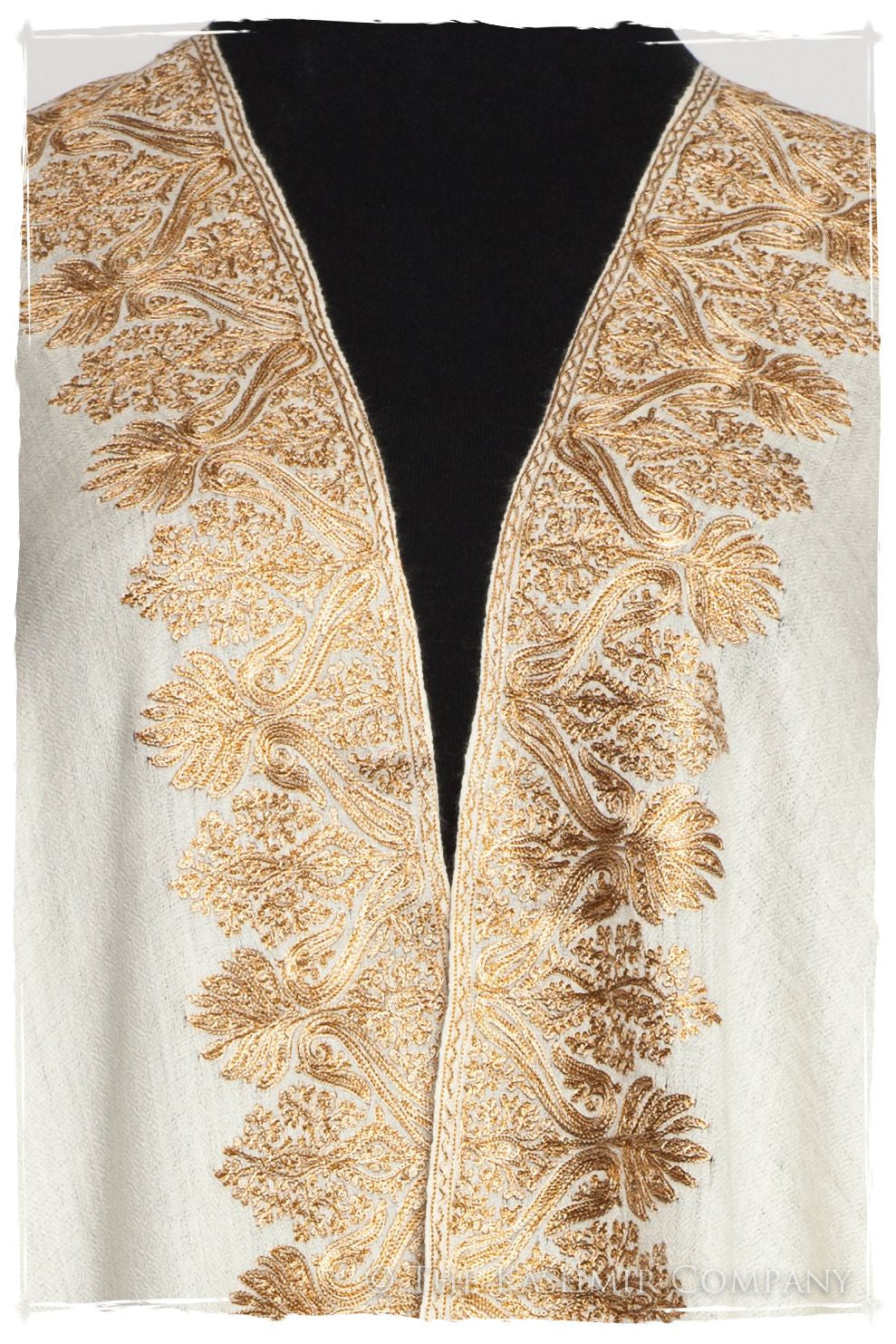 The Sophistiqué Ivoire Oro Danse Frontière Shawl