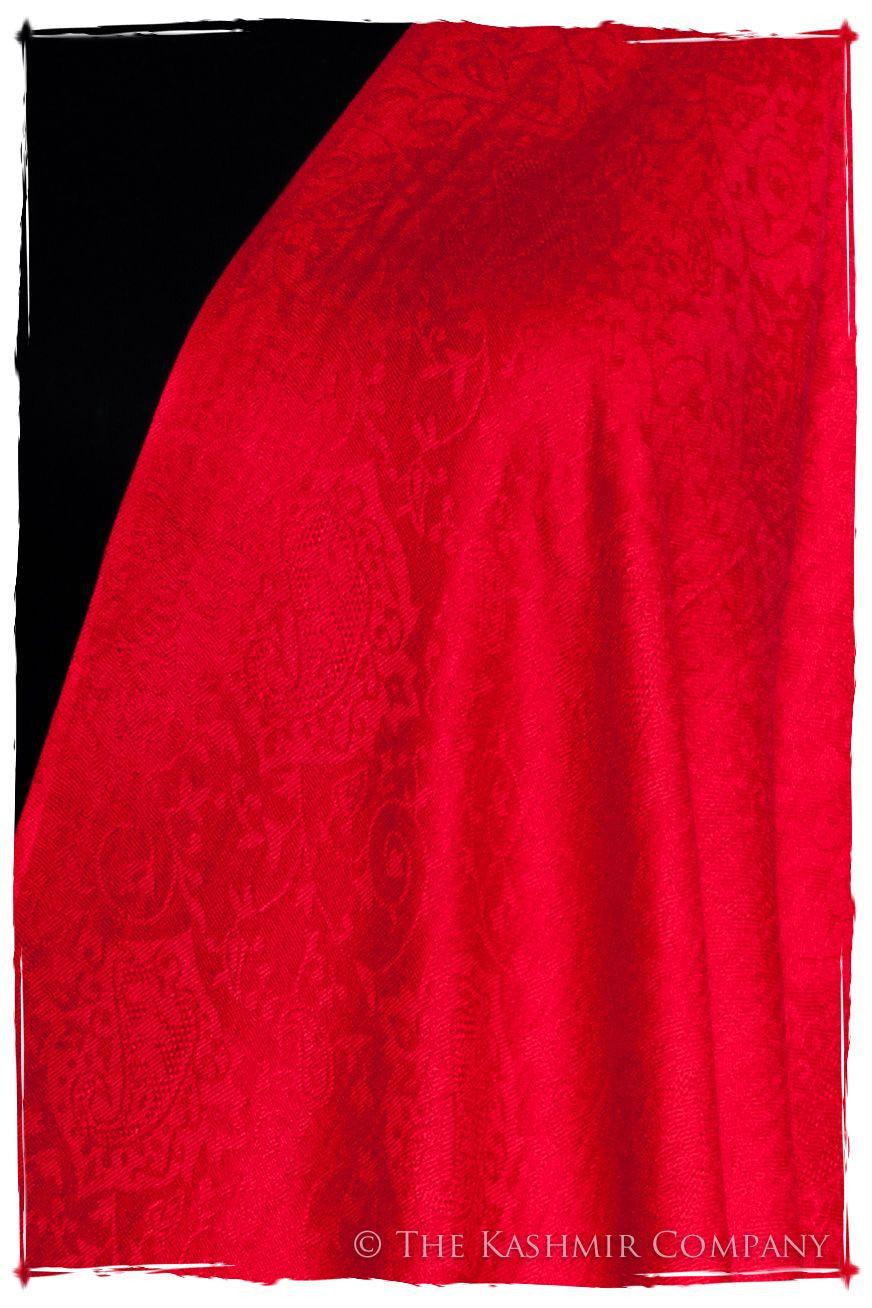 Bittersweet Rouge Jacquard Paisley Silk Scarf / Shawl