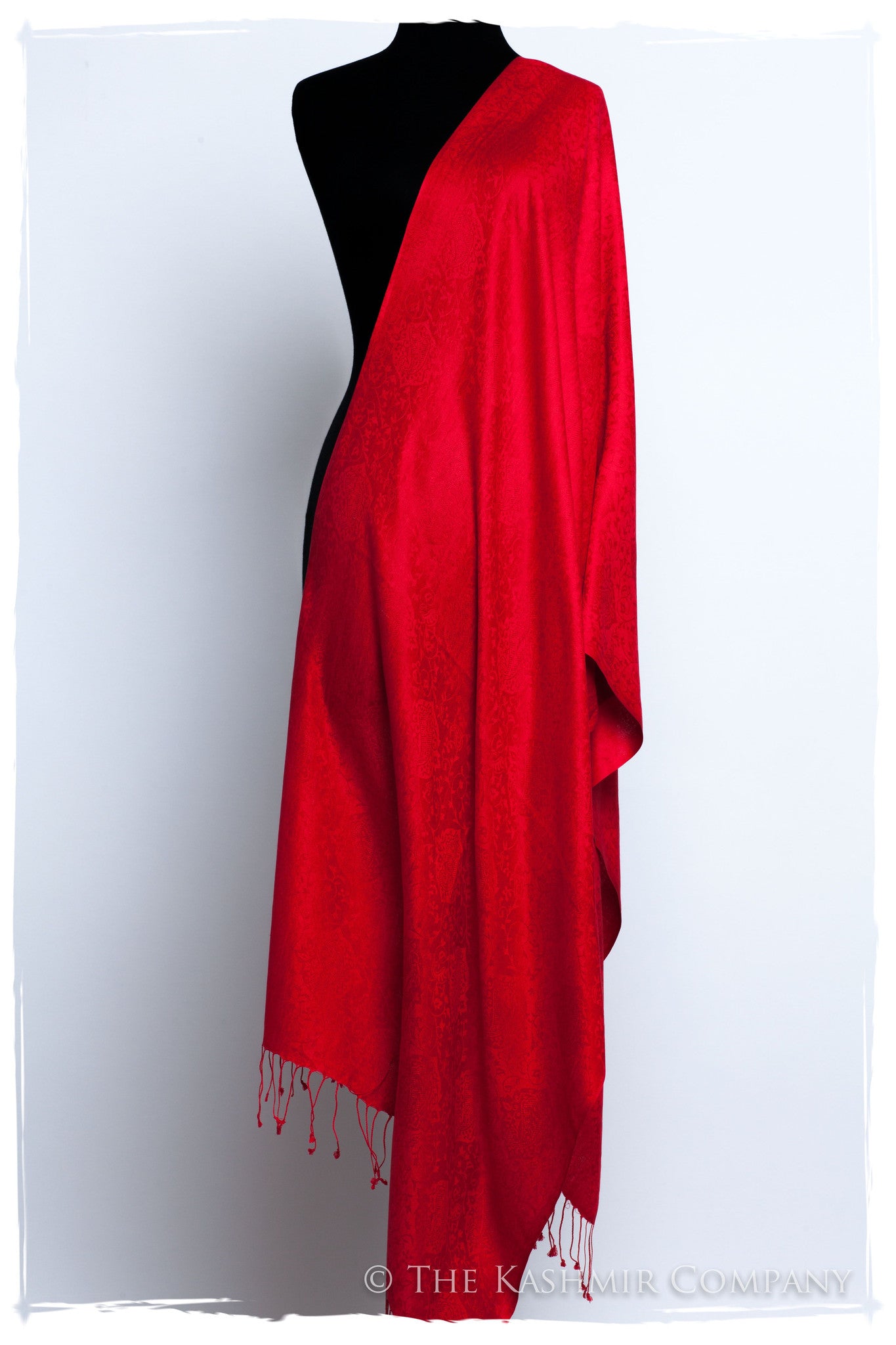 Bittersweet Rouge Jacquard Paisley Silk Scarf / Shawl