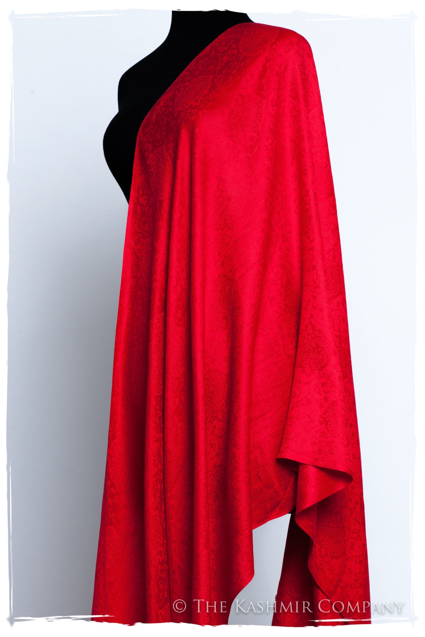 Bittersweet Rouge Jacquard Paisley Silk Scarf / Shawl