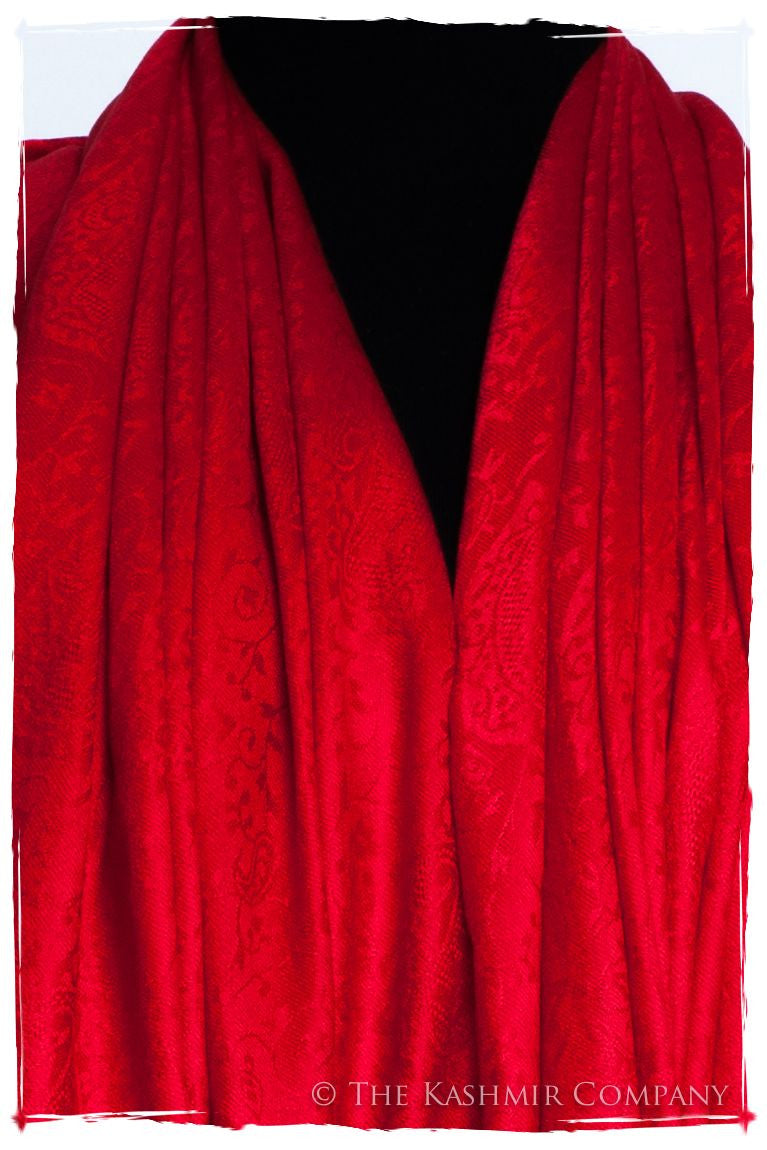 Bittersweet Rouge Jacquard Paisley Silk Scarf / Shawl