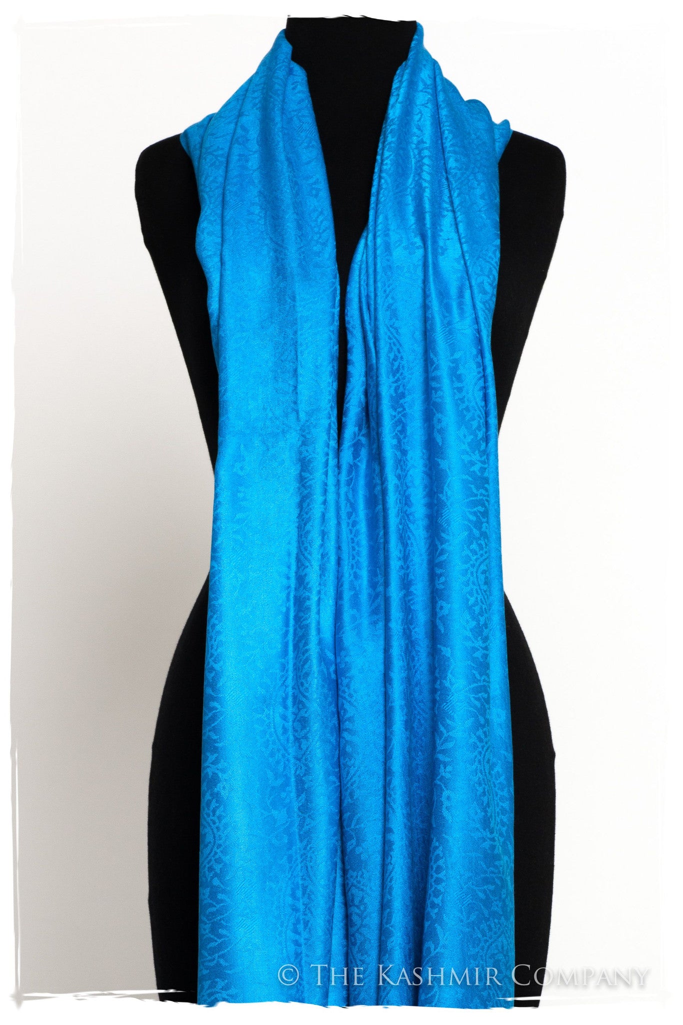 French Blue Royale Paisley Silk Scarf / Shawl
