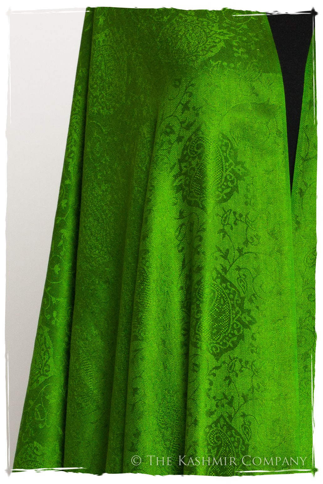 Emerald Jacquard Paisley Silk Scarf / Shawl