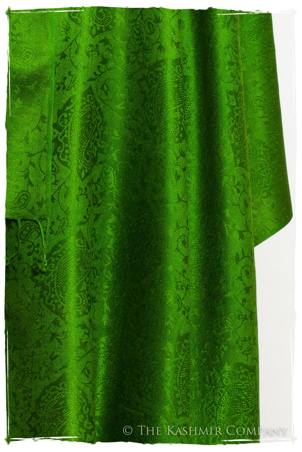 Emerald Jacquard Paisley Silk Scarf / Shawl
