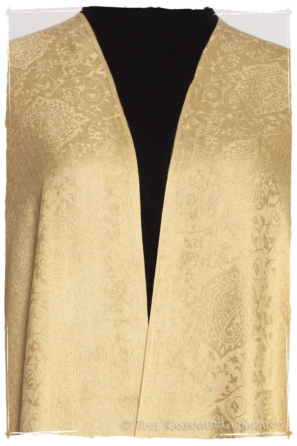 Inca Gold Jacquard Paisley Silk Scarf / Shawl