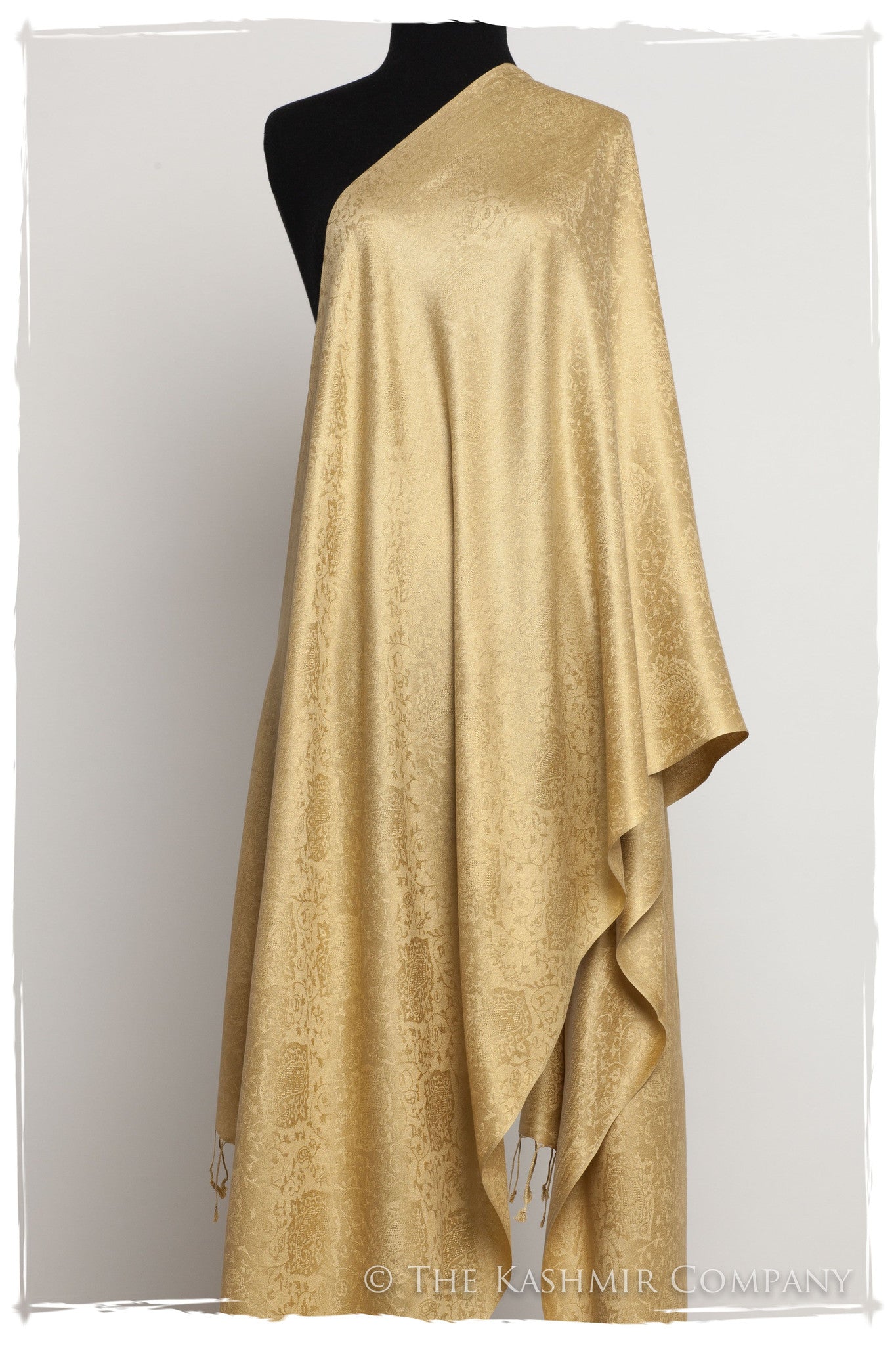 Inca Gold Jacquard Paisley Silk Scarf / Shawl