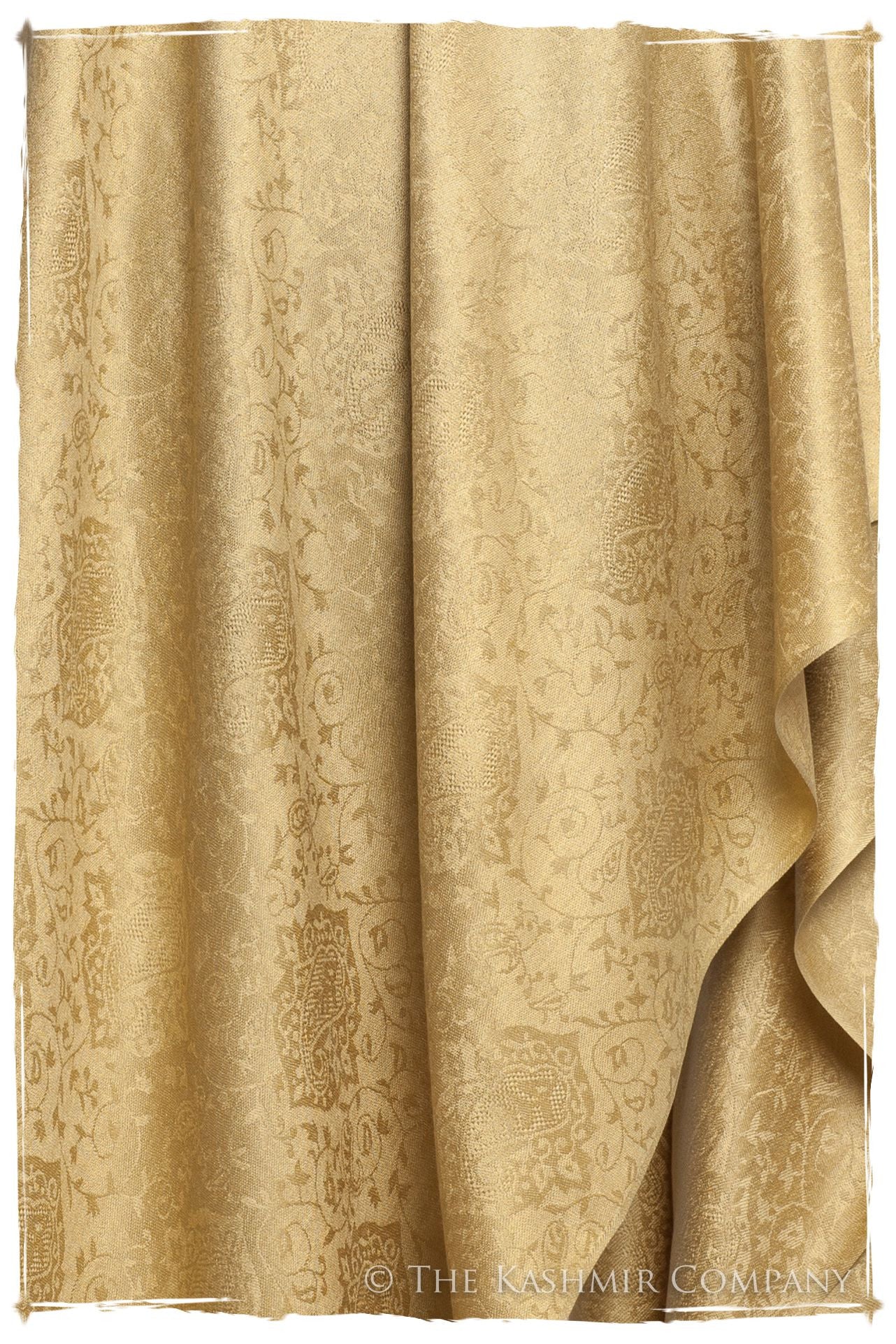 Inca Gold Jacquard Paisley Silk Scarf / Shawl