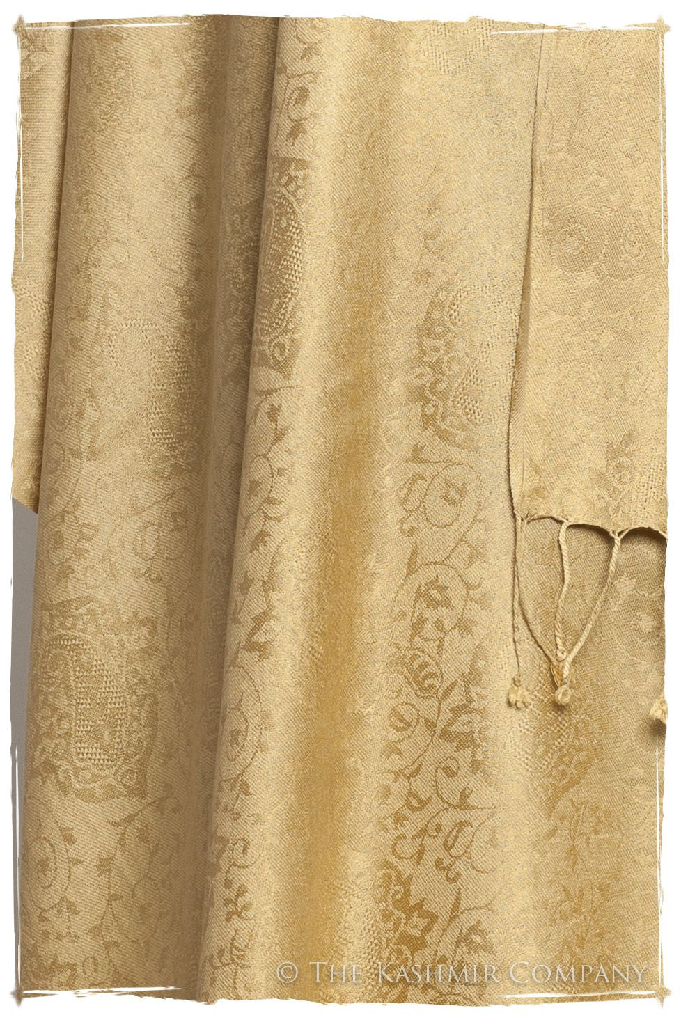 Inca Gold Jacquard Paisley Silk Scarf / Shawl