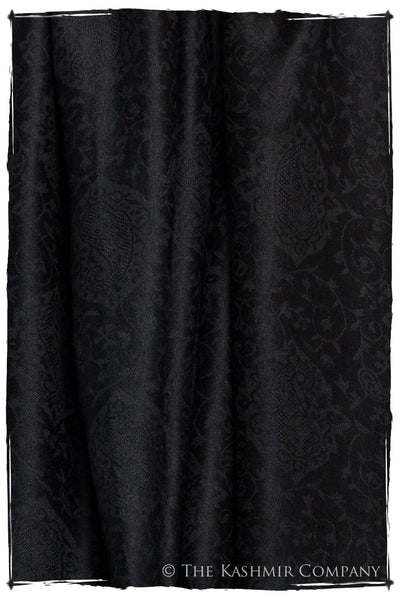 Noir Jacquard Paisley Silk Scarf / Shawl