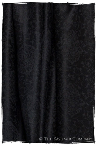 Noir Jacquard Paisley Silk Scarf / Shawl