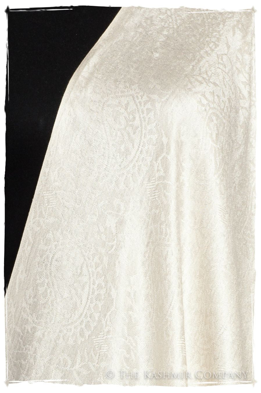 Crème Ivoire Royale Paisley Silk Scarf / Shawl