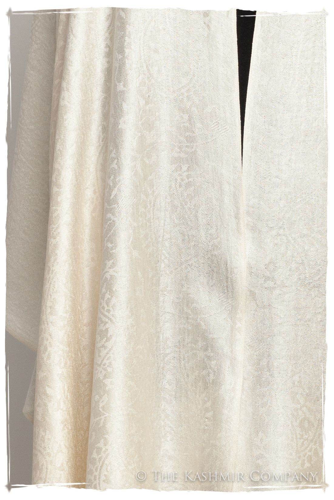 Crème Ivoire Royale Paisley Silk Scarf / Shawl
