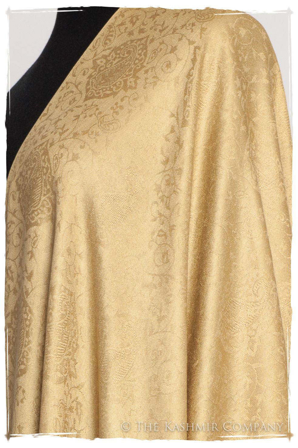 Aztec Gold Jacquard Paisley Silk Scarf / Shawl