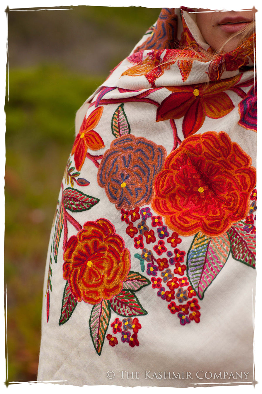 Nouvelle Soirée Rio Garnet Ivory Shawl