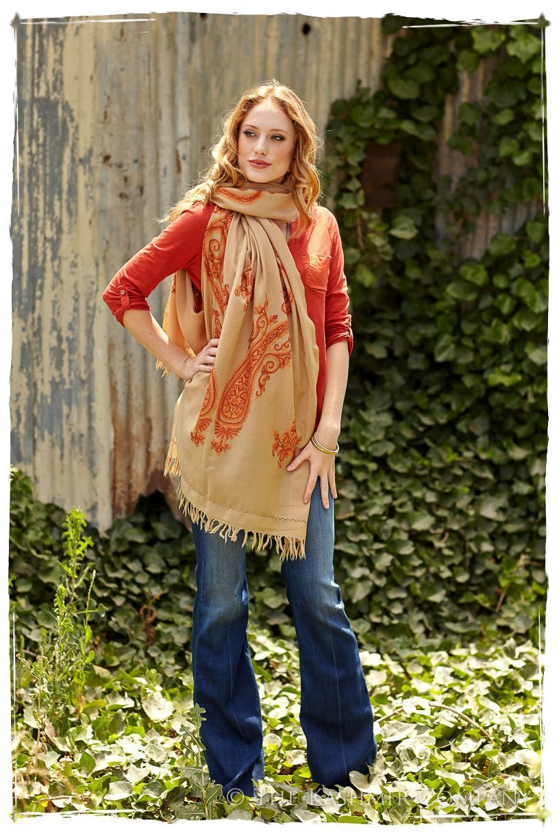 Rouille Paisley Chale Shawl