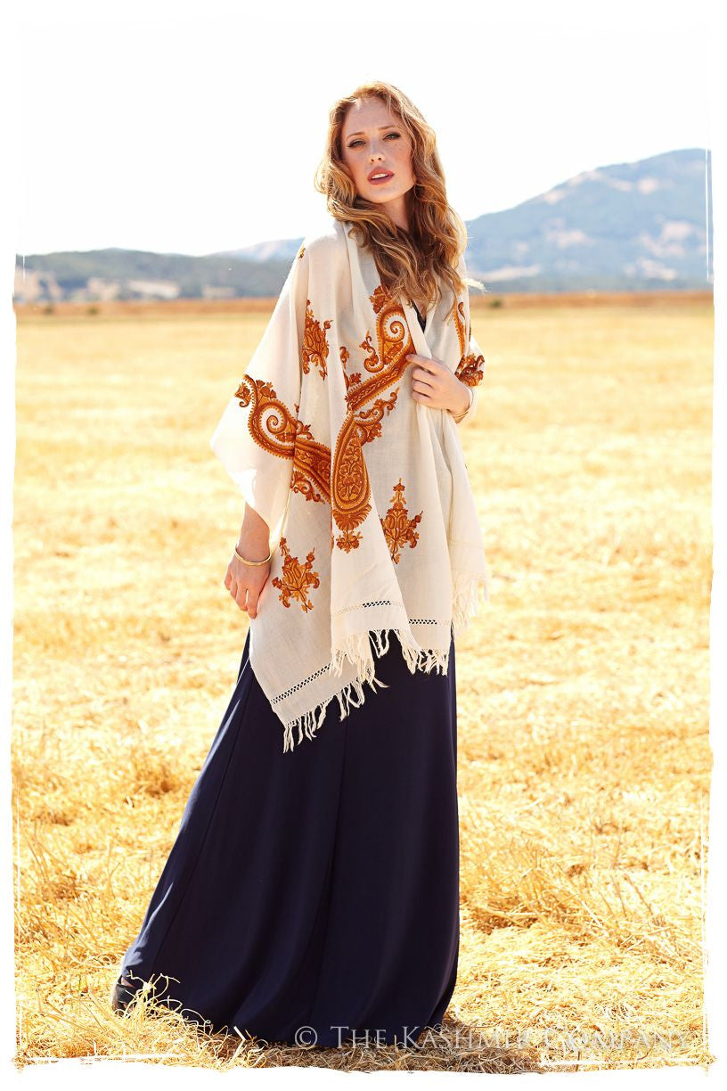 Copper d'Ivoire Paisley Shawl