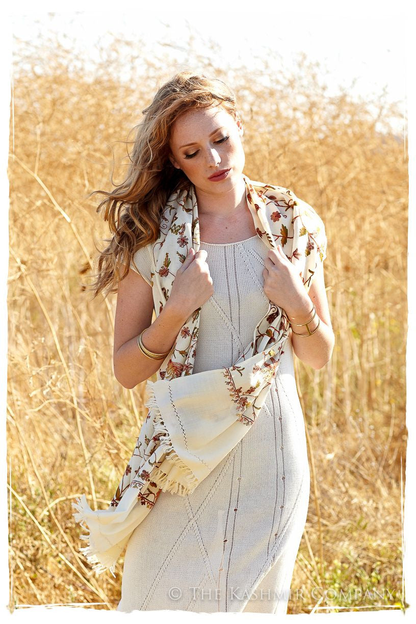 Jardin Gold Antoinette Ivory Shawl