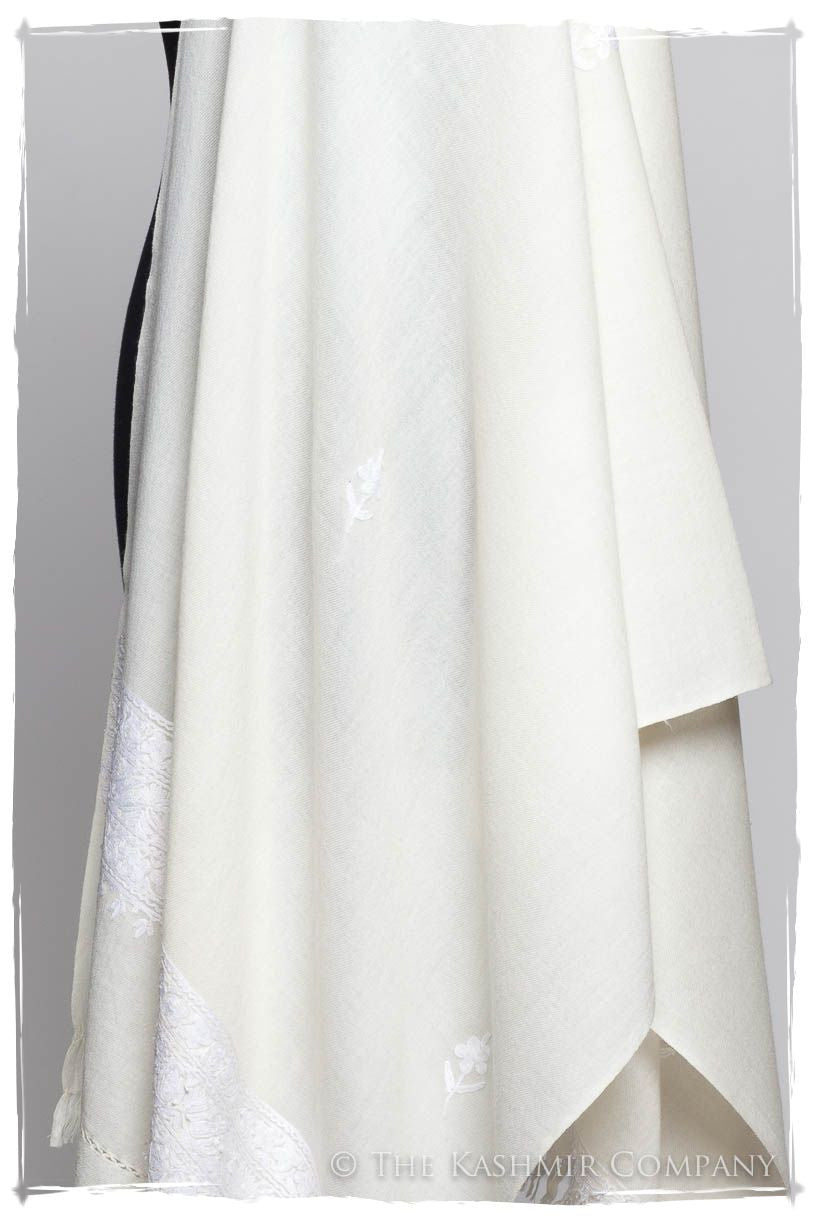Blanc Trois Frontières Ivoire Jardin Gift Shawl