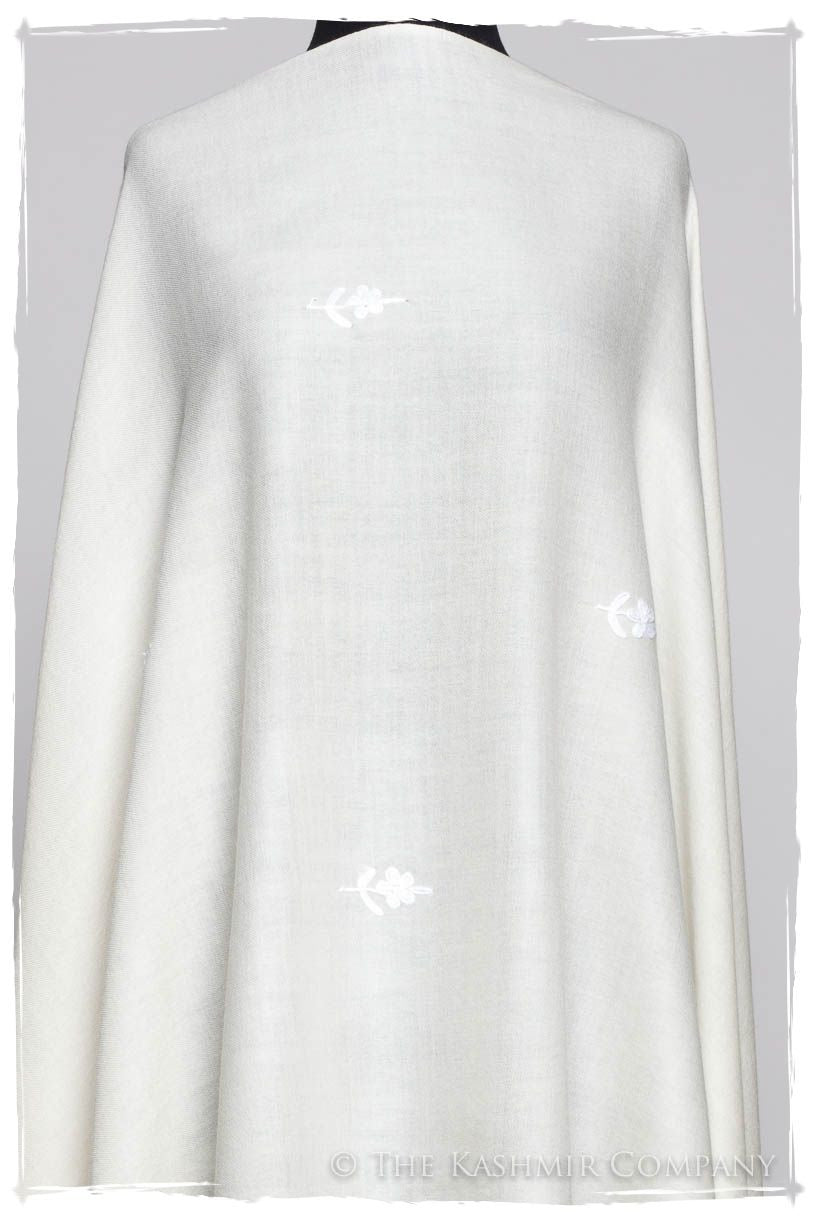 Blanc Trois Frontières Ivoire Jardin Gift Shawl